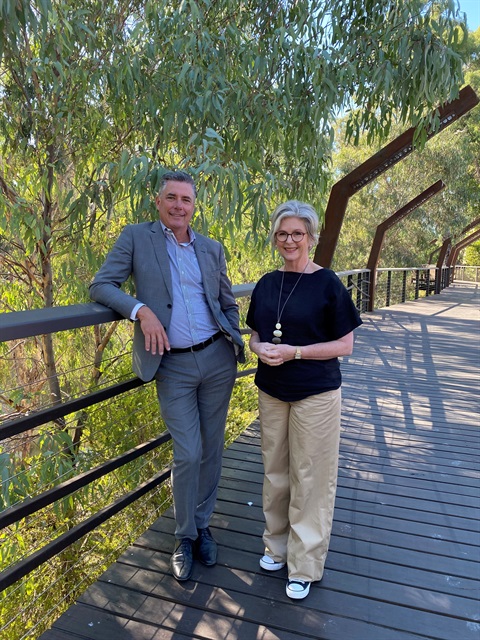 230302 Cr Dean Rees and Dr Helen Haines MP looking forward to the 2023 Goulburn Murray Climate Leaders Forum.jpg