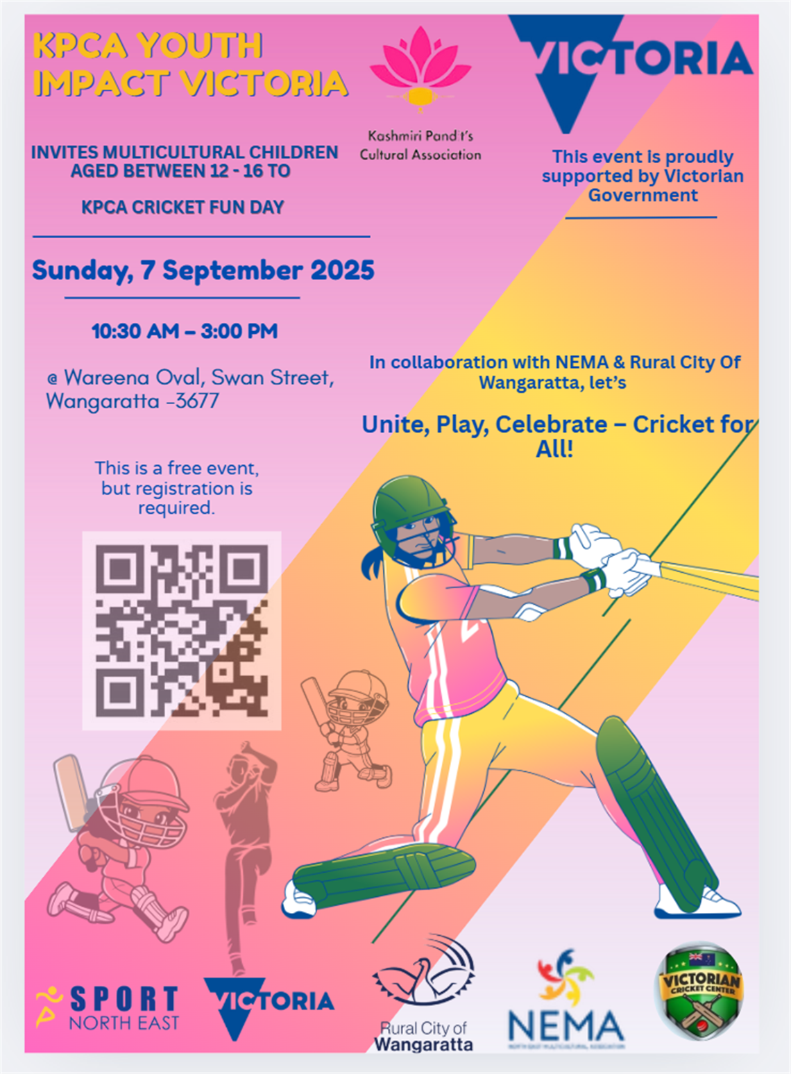 KPCA YOUTH IMPACT VICTORIA- FUN CRICKET DAY AT WANGARATTA 7 SEPT 2025 FLYER FINAL.PNG